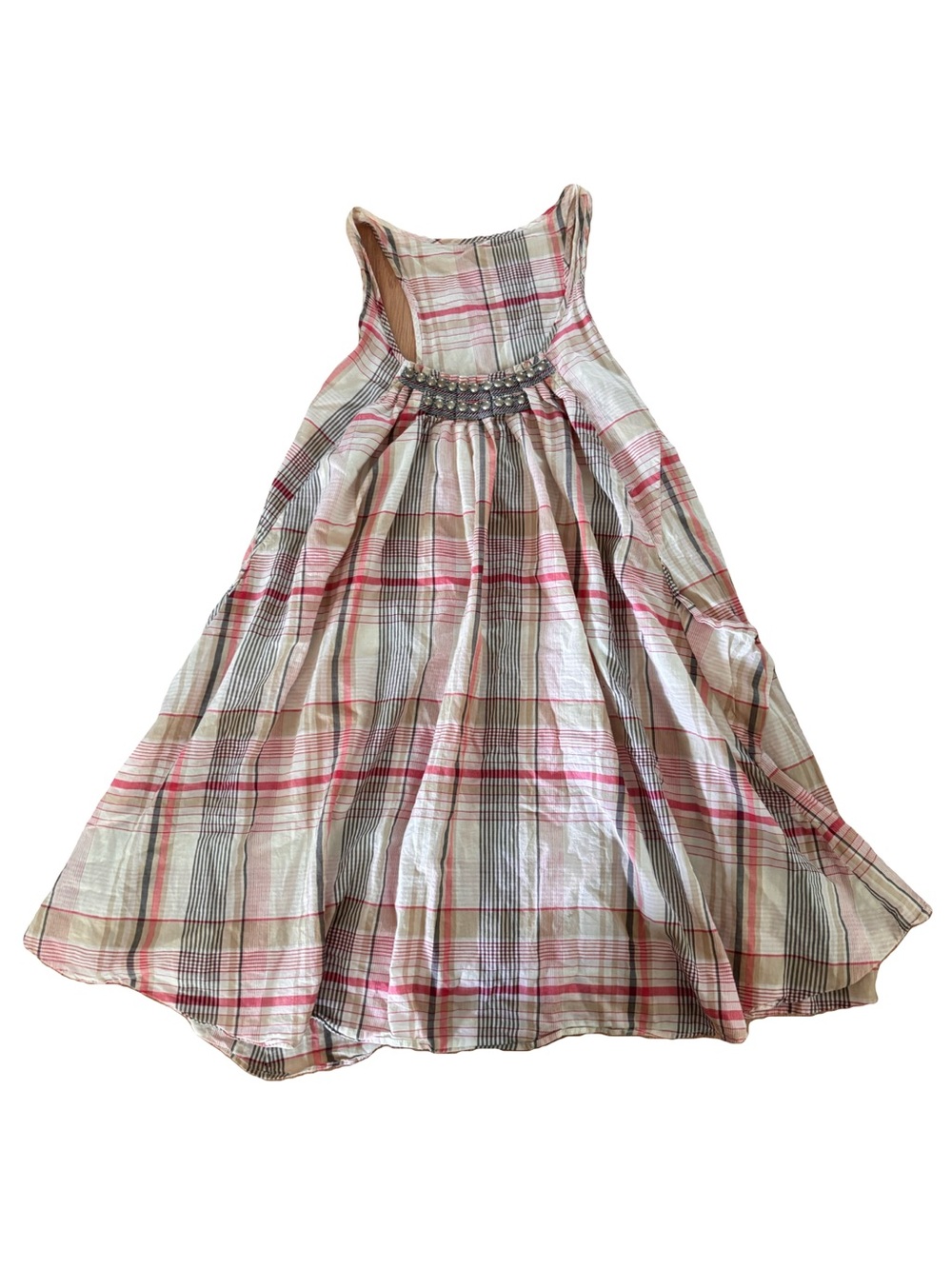 Y2K Plaid Mini Dress in Pink and Beige